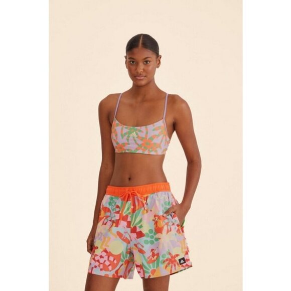 💕ADIDAS x FARM RIO💕 Unitefit Shorts ~ Red Tropical Beach Print Medium M NWT - Picture 2 of 14